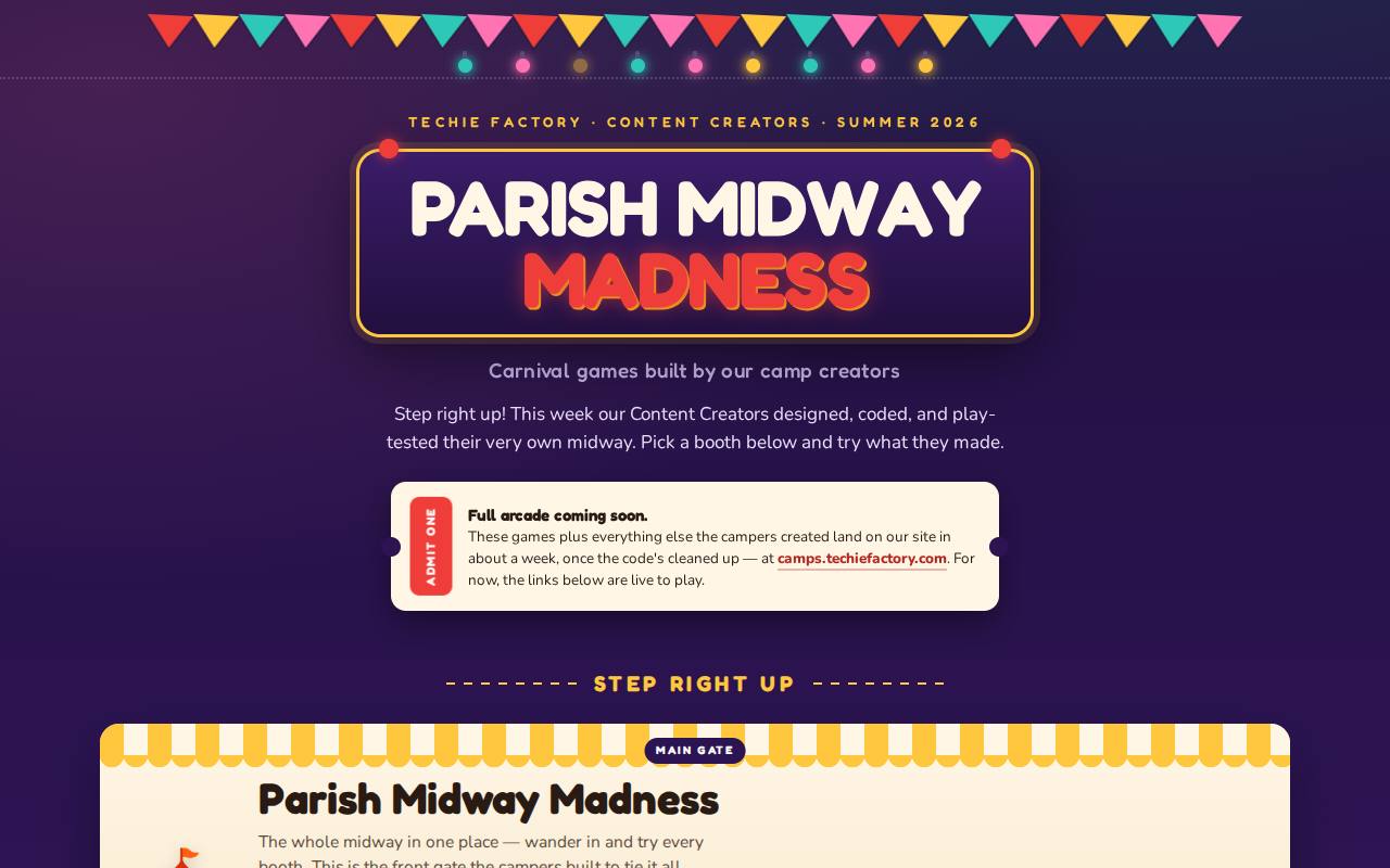 Screenshot of Parish Midway Showcase